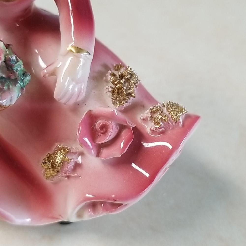 Vtg Mid Century Handpainted Flower Girl Figurine - Picture 4 of 10